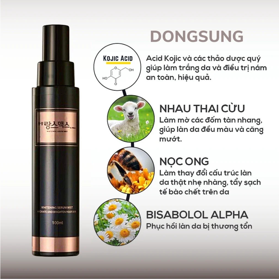 SERUM DƯỠNG TRẮNG DA MỜ NÁM Dongsung Miskos Whitening serum mist (mẫu mới)