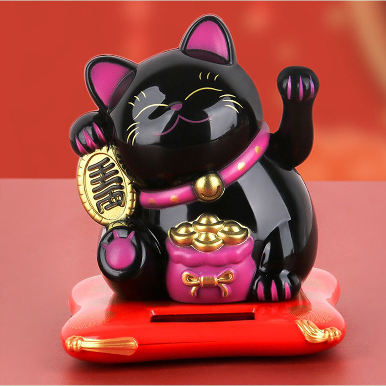 Tượng Mèo Vẫy Tay Cầu Tài Lộc Để Bàn Tích Hợp Năng Lượng Mặt Trời