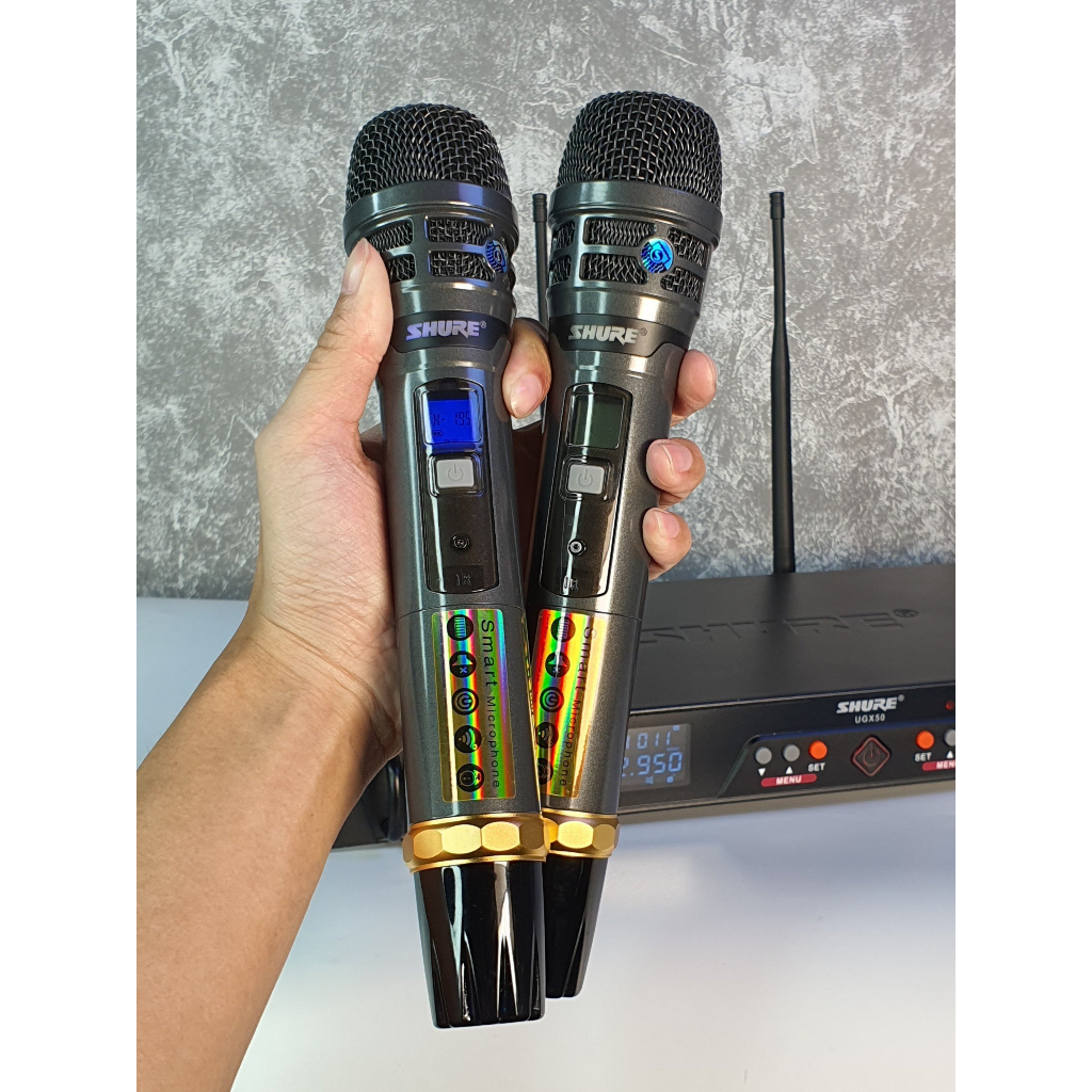 MICRO karaoke UGX 50 không dây New 2020 Board đỏ, 2 anten hàng loại 1 cao cấp 5.0
