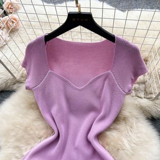 đầm len body cổ lượn dáng dài