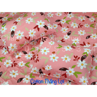BỘ DRAP 4 MÓN VẢI COTTON THẮNG LỢI CHUẨN LOGO CTY 100% (Size M6x2M) chat chọn mẫu
