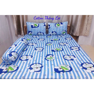 BỘ DRAP 4 MÓN VẢI COTTON THẮNG LỢI CHUẨN LOGO CTY 100% (Size M6x2M) chat chọn mẫu