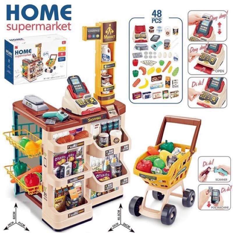 Đồ chơi siêu thị tại nhà size lớn Home Supermarket, 48 chi tiết, hàng Mỹ