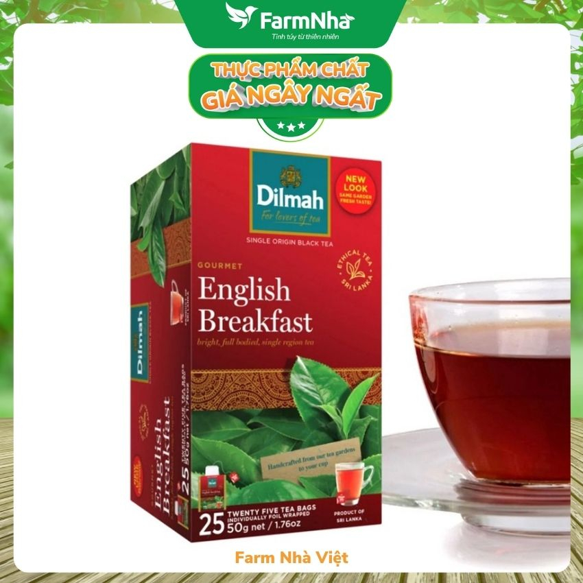 Trà Dilmah English Breakfast (Trà Buổi sáng) túi lọc 50g 20 túi x 1.5g - Tuyệt vời để khởi đầu một ngày mới