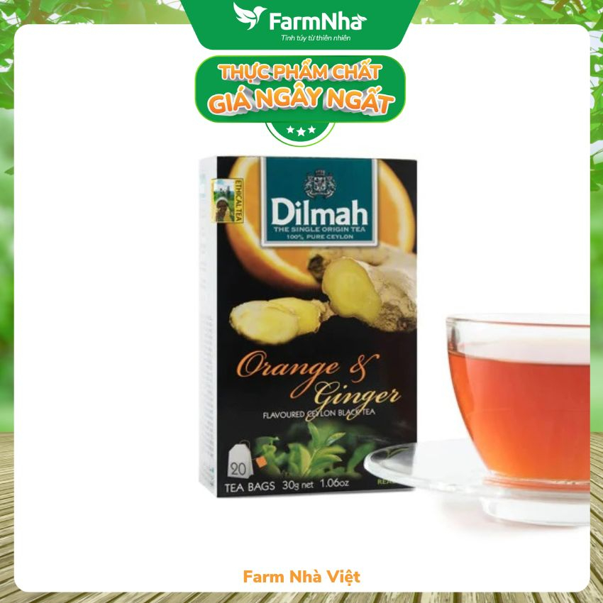 Trà Dilmah Orange & Ginger (Trà Cam Gừng) túi lọc 30g 20 túi x 1.5g - Tinh hoa trà Sri Lanka