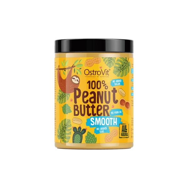 Bơ đậu phộng OstroVit Peanut Butter 100% Smooth  nhập khẩu Ba Lan giàu chất béo, protein