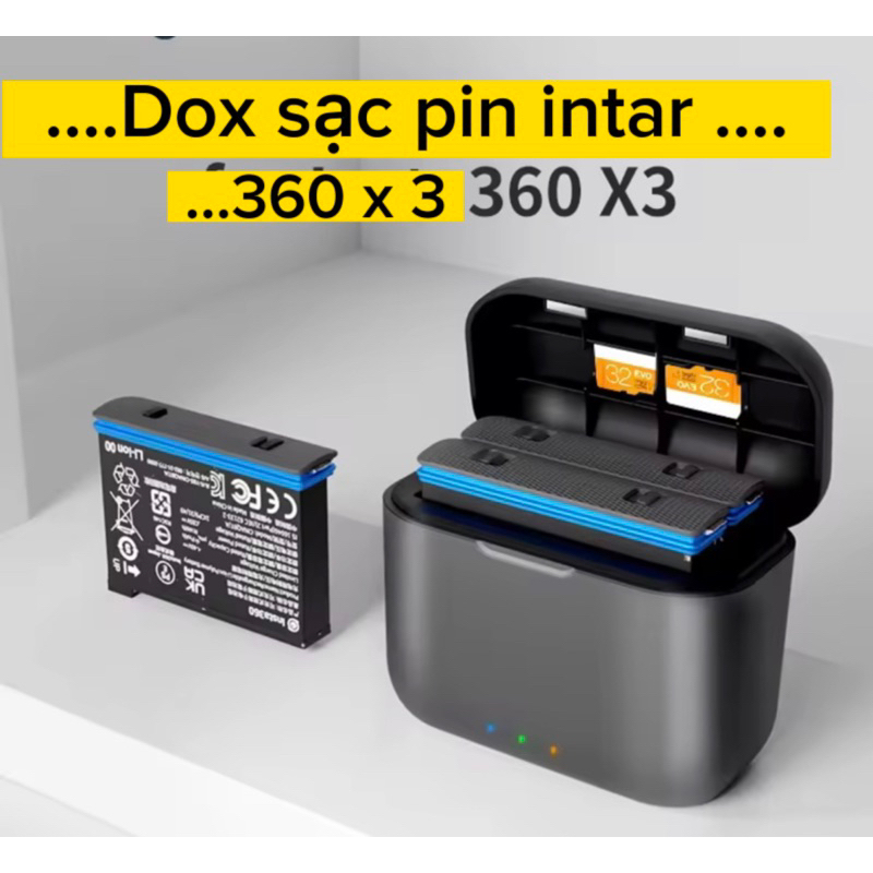 dox sạc pin intar 360 x 3 ,phụ kiện máy quay gopro intar 360