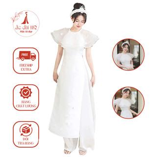 Áo dài cách tân nữ cổ bèo đính kết cao cấp - xưởng may áo dài hq - hq22