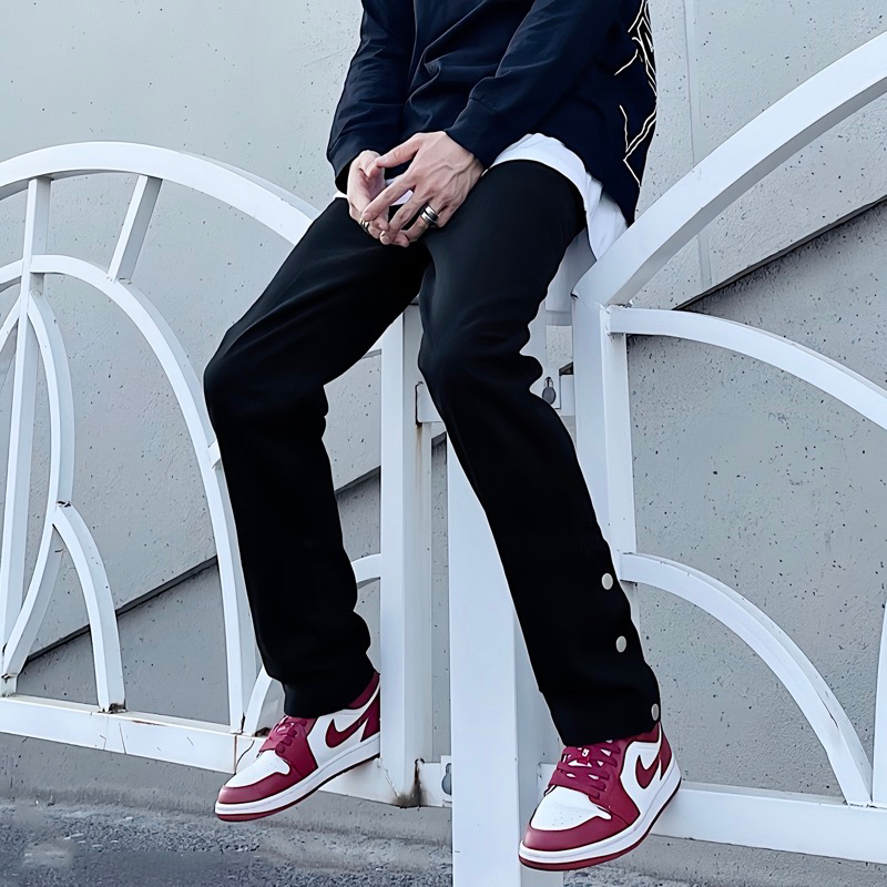 Quần Jean Buttons CÚC Pants Ống Rộng Nam  3 Cúc bấm Track Pants , Cargo Pants streat wear Cực Chất Cực Độc | BigBuy360 - bigbuy360.vn