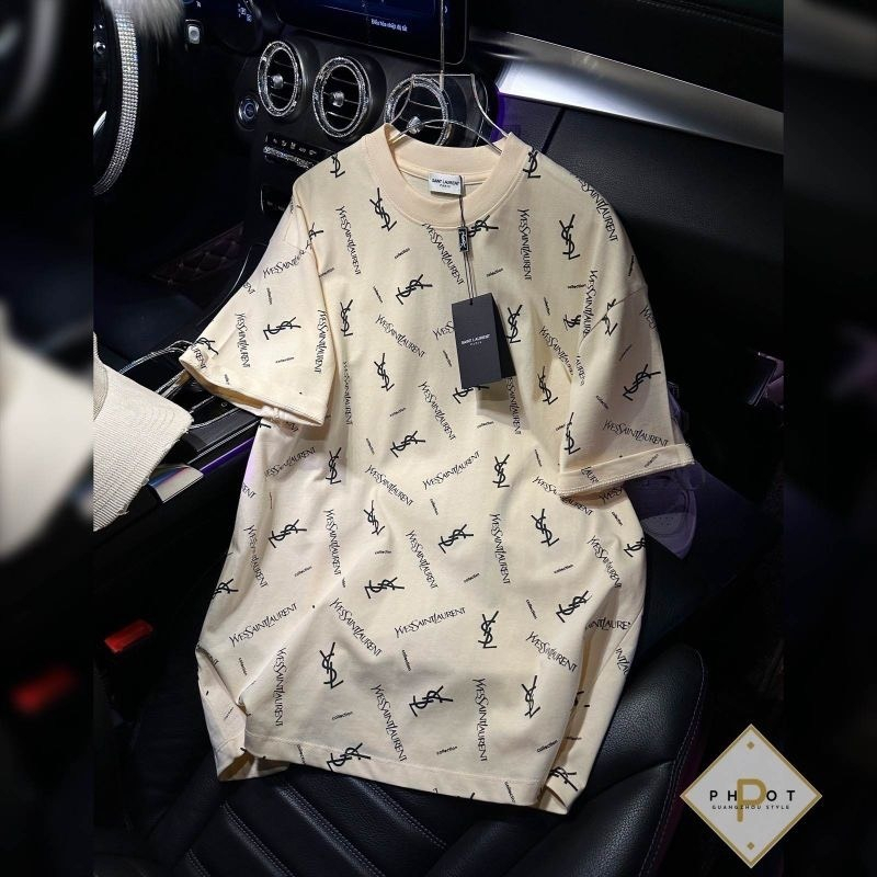 Áo Phông YSL Form Rộng Tay Lỡ Chất Vải Cotton Mịn Đẹp