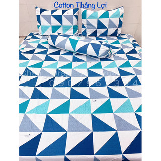 BỘ DRAP 4 MÓN VẢI COTTON THẮNG LỢI CHUẨN LOGO CTY 100% (Size M6x2M) chat chọn mẫu