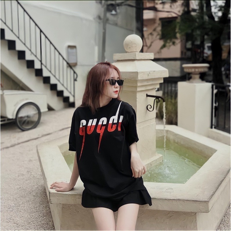 Áo Thun Gucci Tia Sét In Chuyển Nhiệt Chất Liệu Cotton Cao Cấp Form Rộng Siêu Hot 2023 | BigBuy360 - bigbuy360.vn