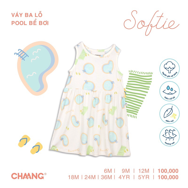 Váy cotton Chaang ba lỗ cho bé gái SS23 hihistores