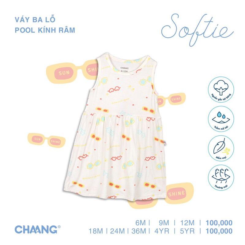 Váy cotton Chaang ba lỗ cho bé gái SS23 hihistores