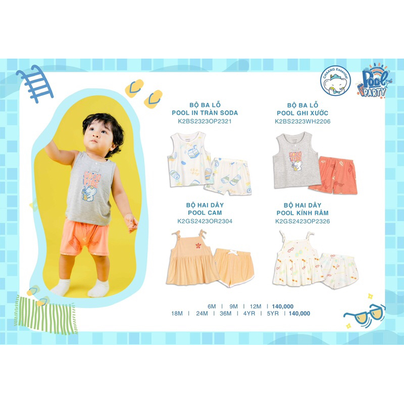 Bộ ba lỗ Chaang cotton cho bé SS23
