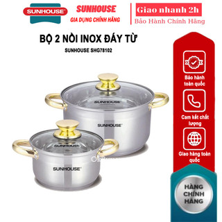 Bộ nồi inox 5 đáy từ sunhouse shg781 - 02 nồi