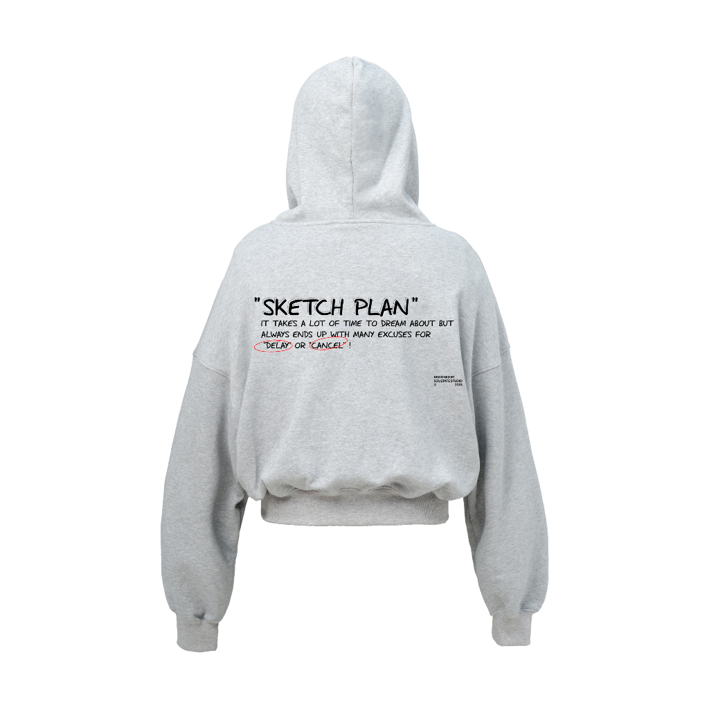 ÁO HOODIE FULL ZIP SOUSTATE "SKETCH PLAN" (XÁM - BOXY) | BigBuy360 - bigbuy360.vn