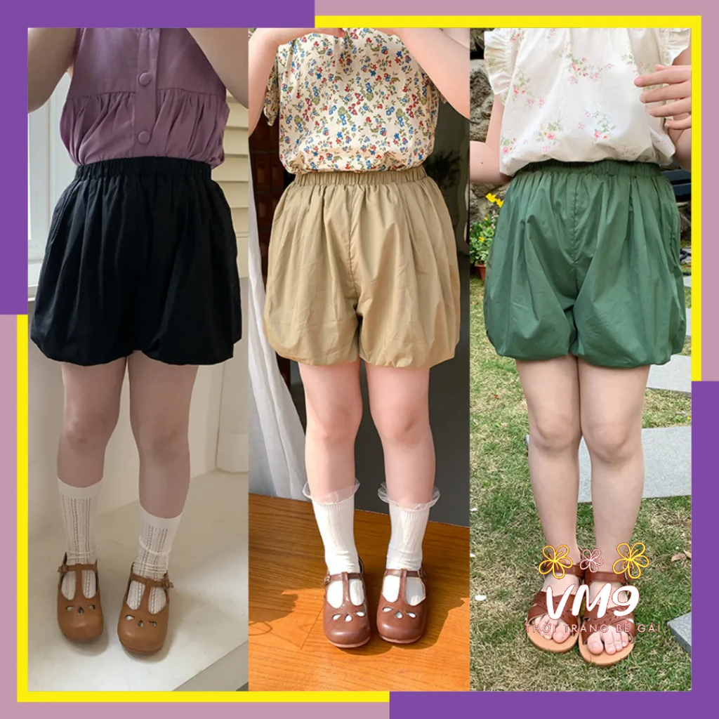 Quần đùi bí ngô cho bé gái mặc mùa hè AMBB KIDS - Quần short cho bé gái
