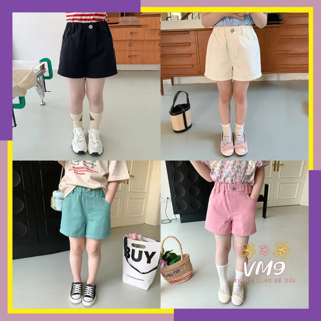 Quần đùi bé gái AMBB KIDS vải cotton mềm - Quần short cho bé gái 2-10 tuổi