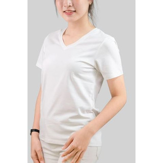 ( 65-73 kg) Áo phông nữ cổ tim cotton co giãn 4 chiều