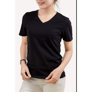 ( 65-73 kg) Áo phông nữ cổ tim cotton co giãn 4 chiều