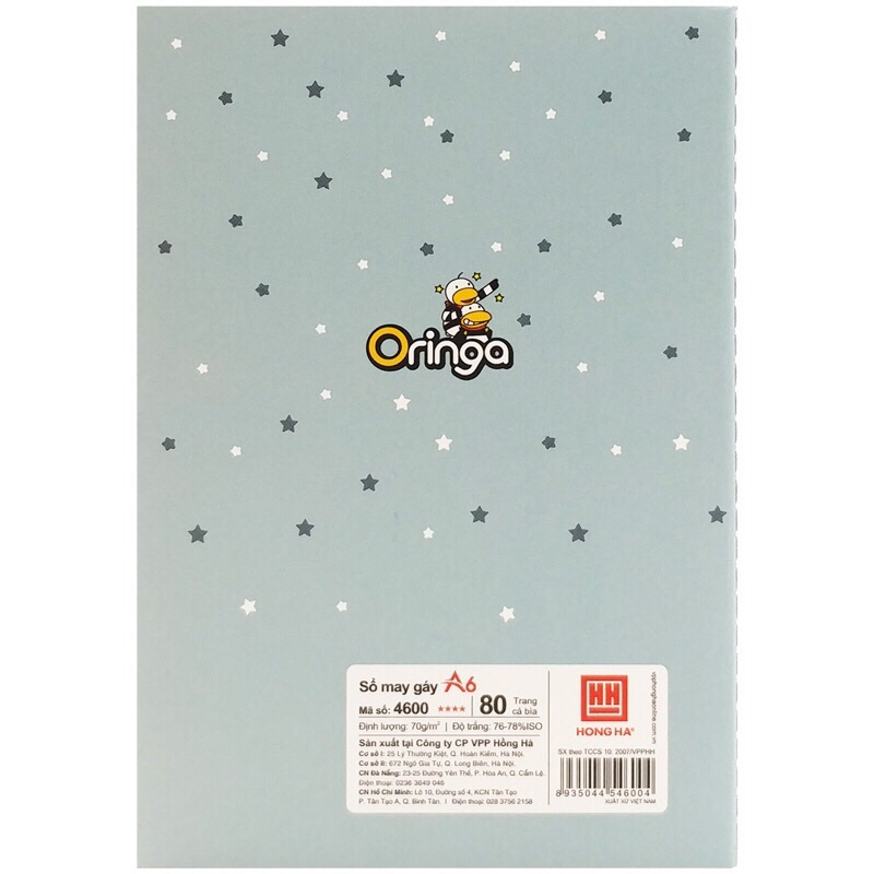 Vở - Sổ may gáy Hồng Hà A6 kẻ ngang - 80 trang cả bìa - Mã 4600