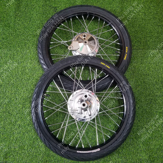Bánh căm wave dream 2 thắng đùm trước sau đùm mạ crom niềng nhôm thái Kèm vỏ ruột HTH102 MSP 0001
