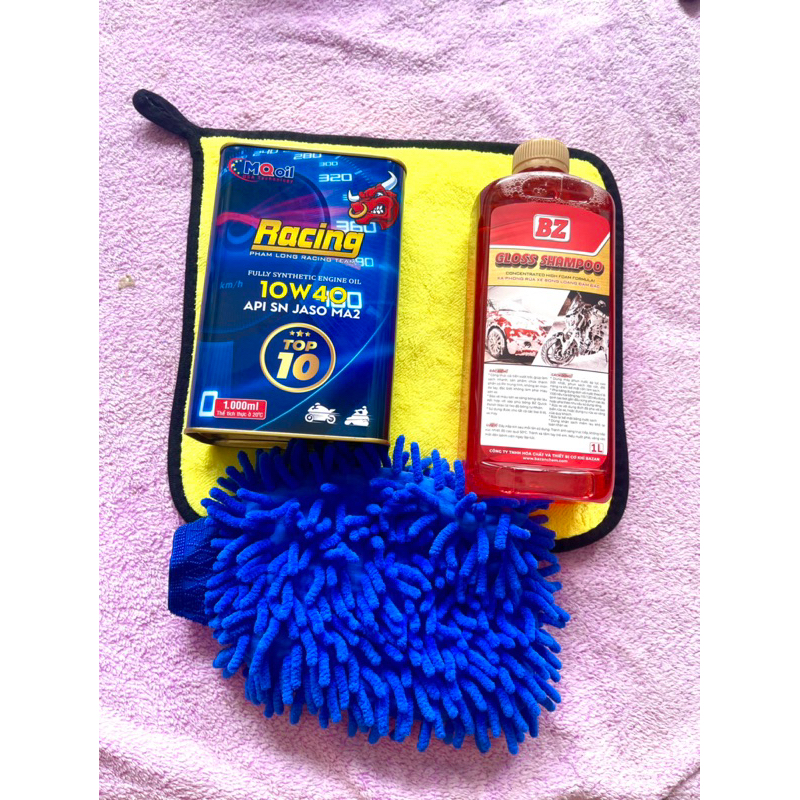 Nhớt phạm long racing tặng xà bông  bz và khăn