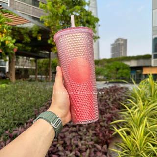Ly Starbucks Studded Glitter Ombre Pink 710ml