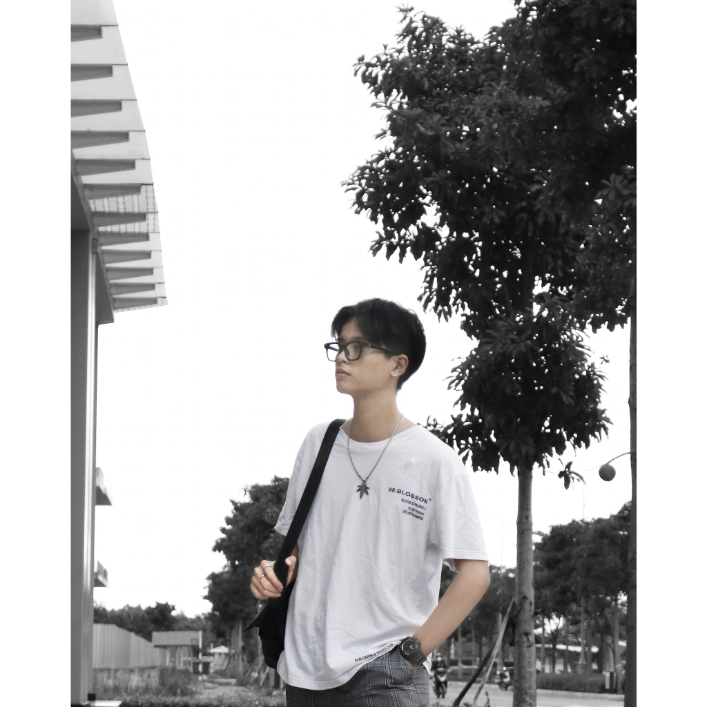 Áo Thun Unisex 98.Blossom PEONY WHITE TEE 100% Cotton - Local Brand