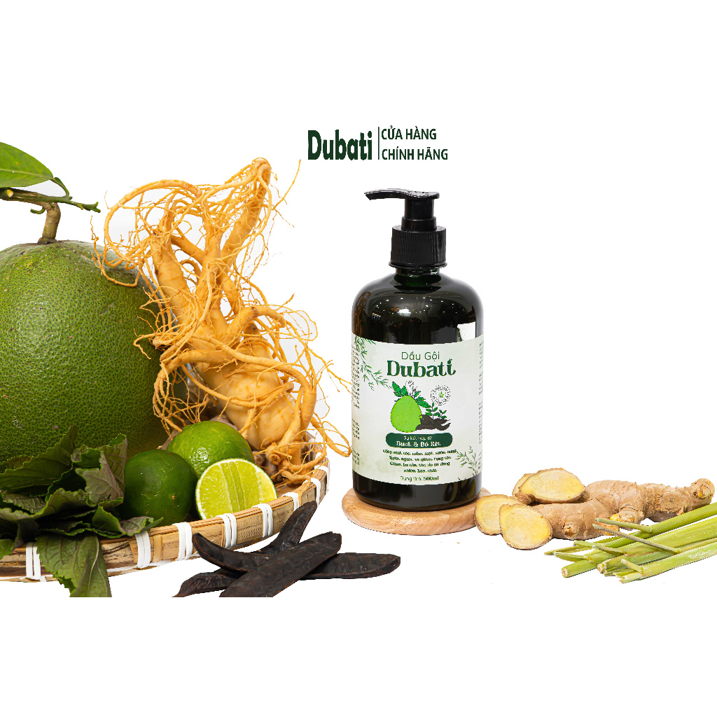 Dầu gội đầu bưởi bồ kết, nhân sâm - Tinh dầu tía tô nguyên chất, giúp kích mọc tóc, giảm gàu, ngứa, rụng tóc Dubati