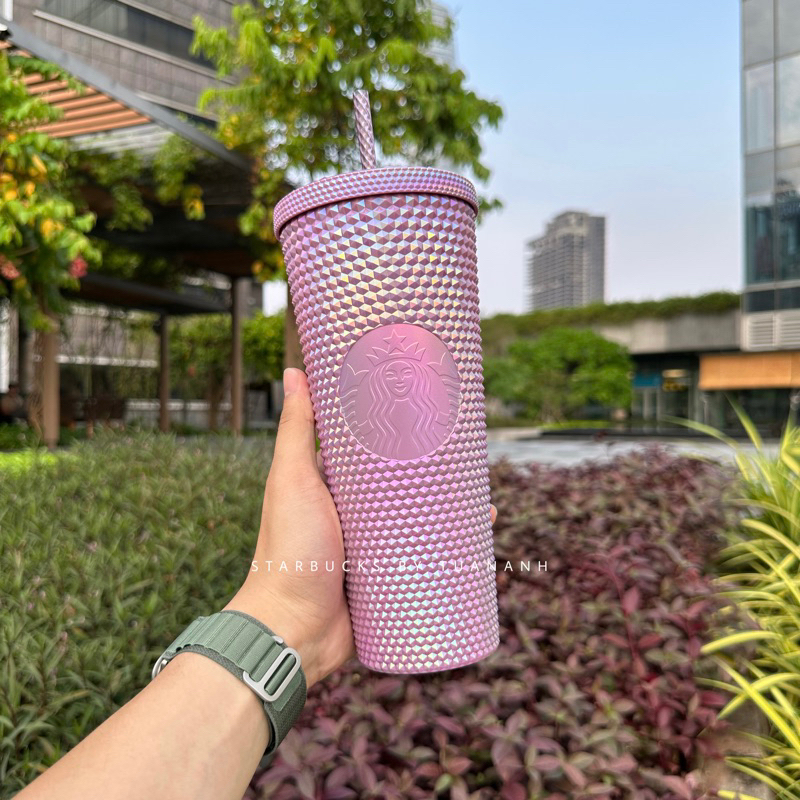 Ly Starbucks Studded Purple Grape Pearl 710ml