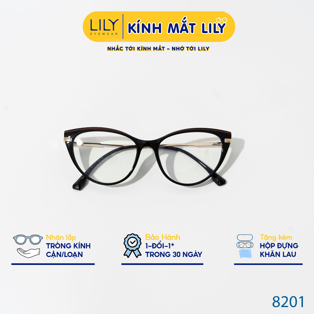 Kính mắt mèo nữ LILY EYEWEAR càng kính chất liệu nhựa chắc chắn thiết thời trang 8201