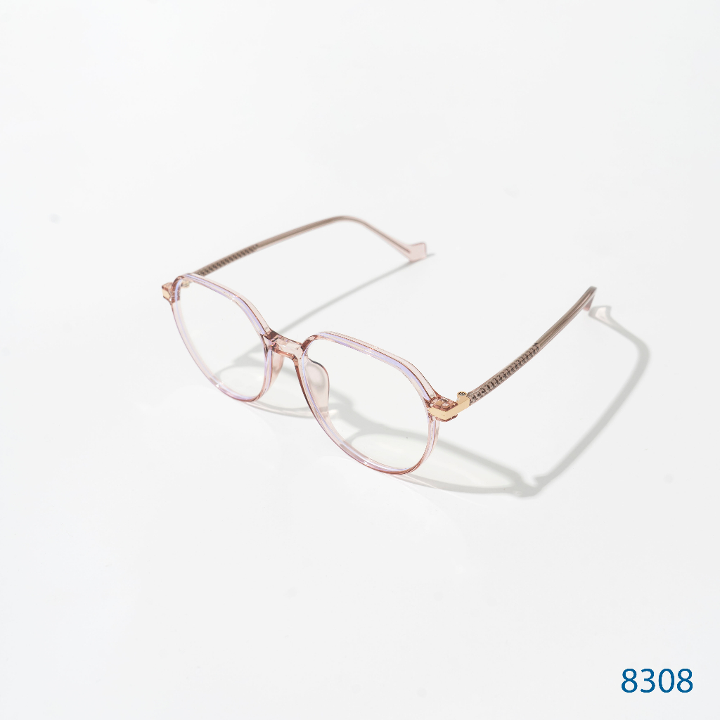 Gọng kính cận nam nữ LILYEYEWEAR chất liệu kim loại mắt đa giác thanh mảnh 8308