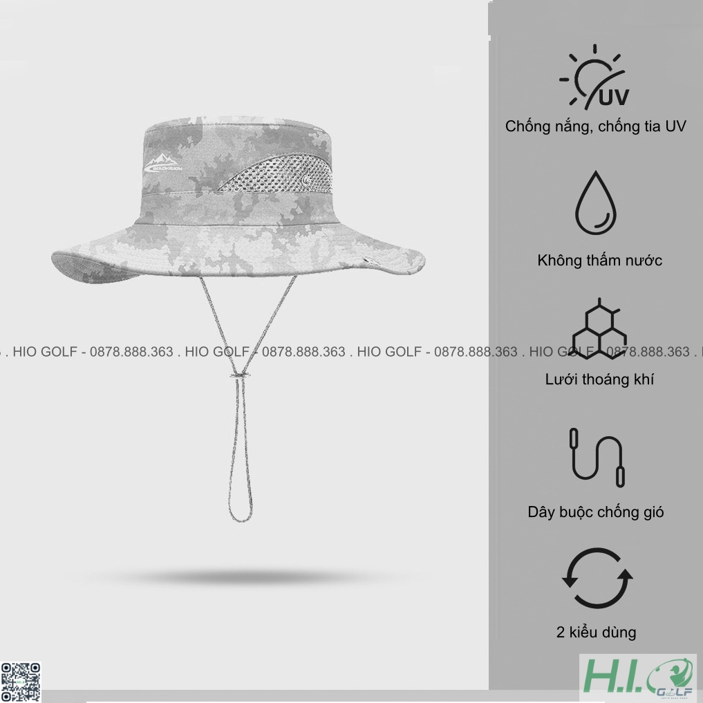 Mũ chống nắng golf nam nữ rộng vành Golovejoy - Mũ golf nam nữ hàng nhập khẩu