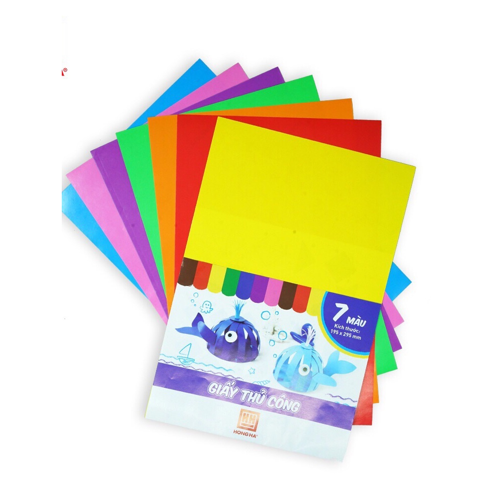 Giấy thủ công 7 màu Hồng Hà  kích thước 19x29cm  - MS: 3485