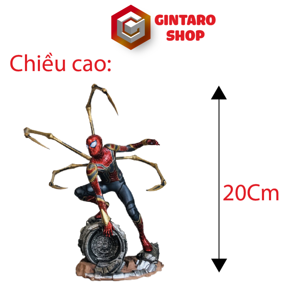 Mô hình người nhện Spider Man hiệu ứng đẹp cao 20 cm, Mô hình Spiderman Avenger cao cấp Full Box