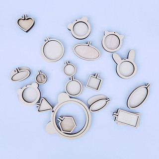 Khung thêu gỗ mini / khung gỗ mini làm móc khóa, mặt dây chuyền handmade / khung thêu gỗ mini làm phụ kiện
