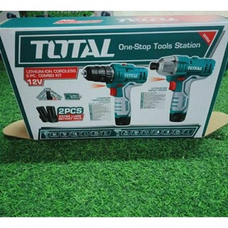 TKLI1201 bộ combo máy siết vít và máy khoan dùng pin 12V total