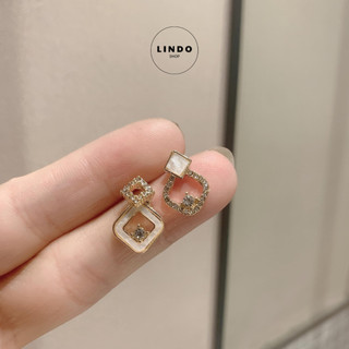 Ld70 bông tai hình thoi kiểu dáng độc lạ lindo, bông tai thời trang phong cách hàn quốc thích hợp đeo nhiều dịp