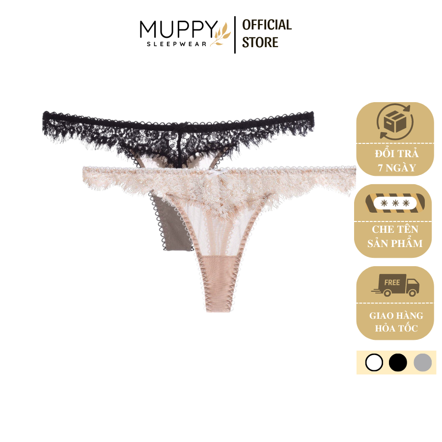 Q09 Quần Lót Ren Cao Cấp Lọt Khe MUPPY Sexy Quyến Rũ Chất Ren Cao Cấp