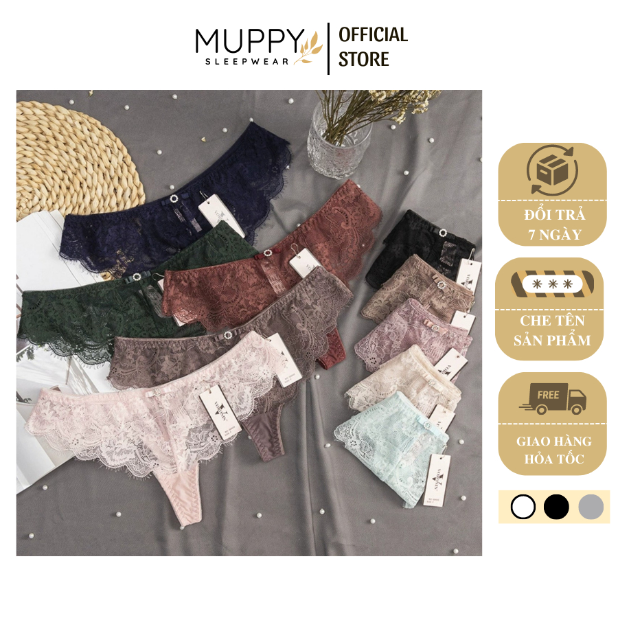 Q06 Quần Lót Ren Lọt Khe MUPPY Sexy Ren Mềm Mịn Cao Cấp