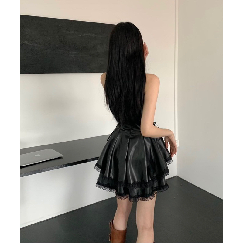 Đầm xòe da cúp ngực đan eo