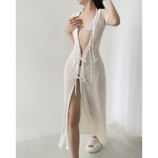 Set Valley - Set 2 món đầm crochet dài cột nơ và đầm 2 dây ngắn lót trong thanh lịch, sang xịn