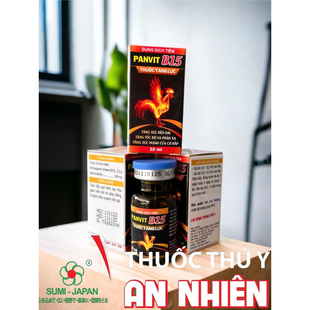 1 lọ PANVIT B15 10ML cung cấp B15 đậm đặc 25% giúp tăng cơ, cơ cứng lì đòn gà đá