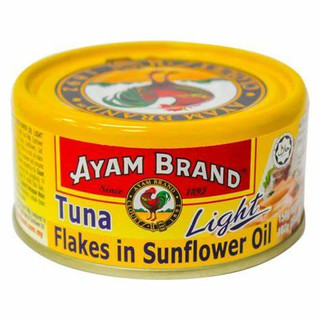 Cá ngừ ngâm dầu hướng dương/ dầu oliu tuna flakes in olive oil, flakes in water ,chunks in water ayam brand