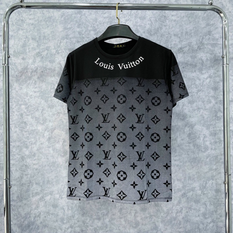 Áo Thun cotton Cổ tròn Tay Ngăn in loang chữ  CTTN