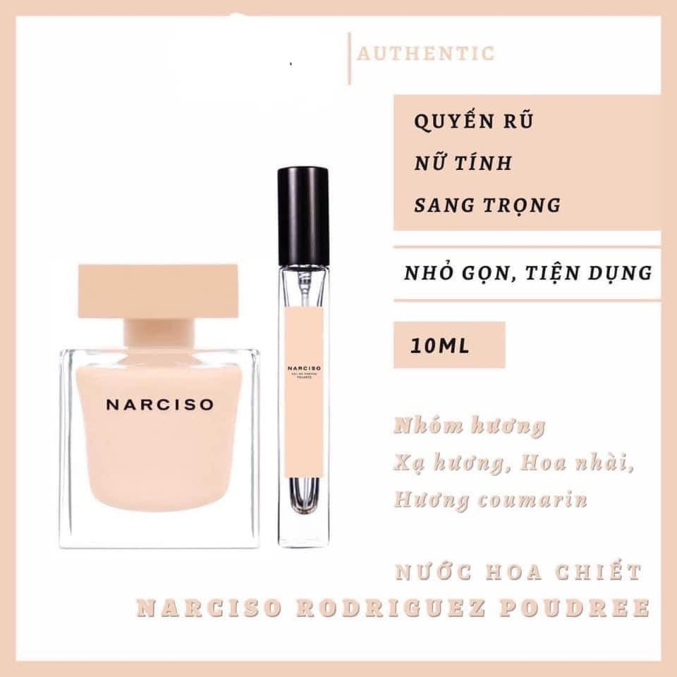 Nước Hoa Nữ Narciso Hồng Chiết 10ml Chính Hãng Thơm Lâu, Dầu Thơm Lưu Hương Lâu Dịu Nhẹ Quyến Rũ Cuốn Hút