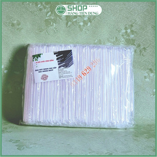 Ống Hút Trân Châu Có Màng Bọc Từng Cây, Phi 8 và Phi 12 Đen- Trắng 500gr