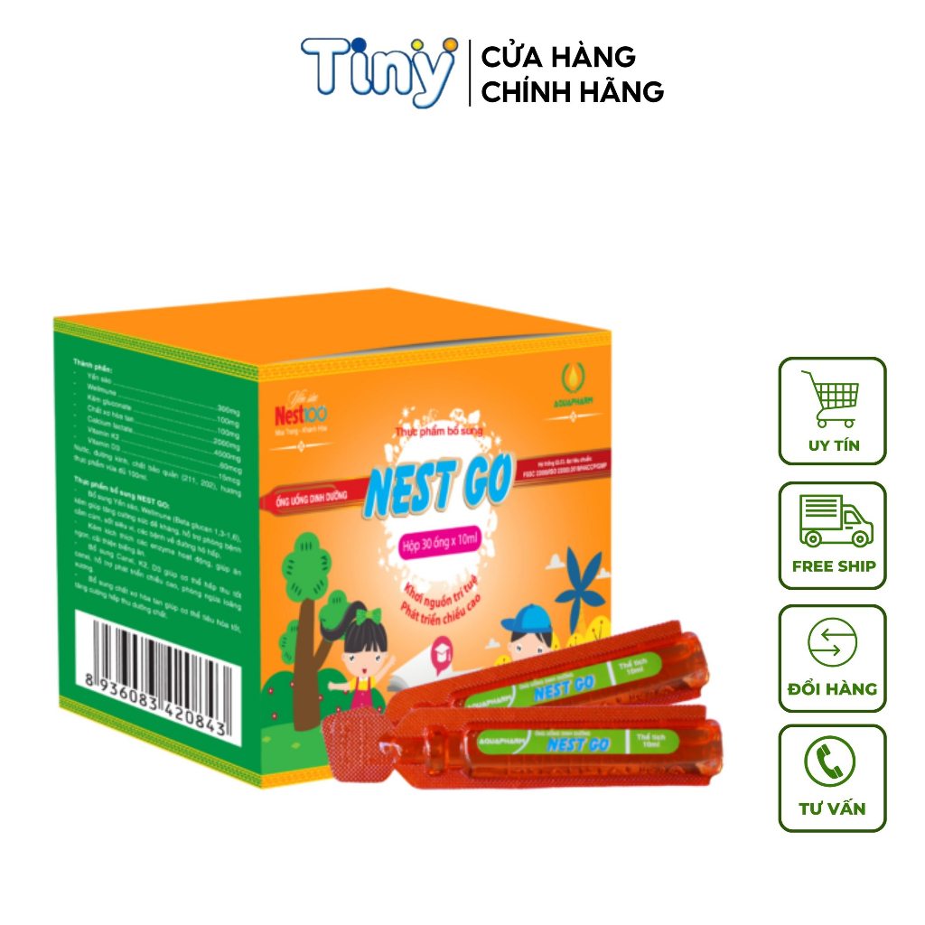 Siro ăn ngon cho bé NEST GO giúp bé ăn ngon , tiêu hoá tốt ,giảm ốm vặt ,phát triển trí não (30 ống x10ml)